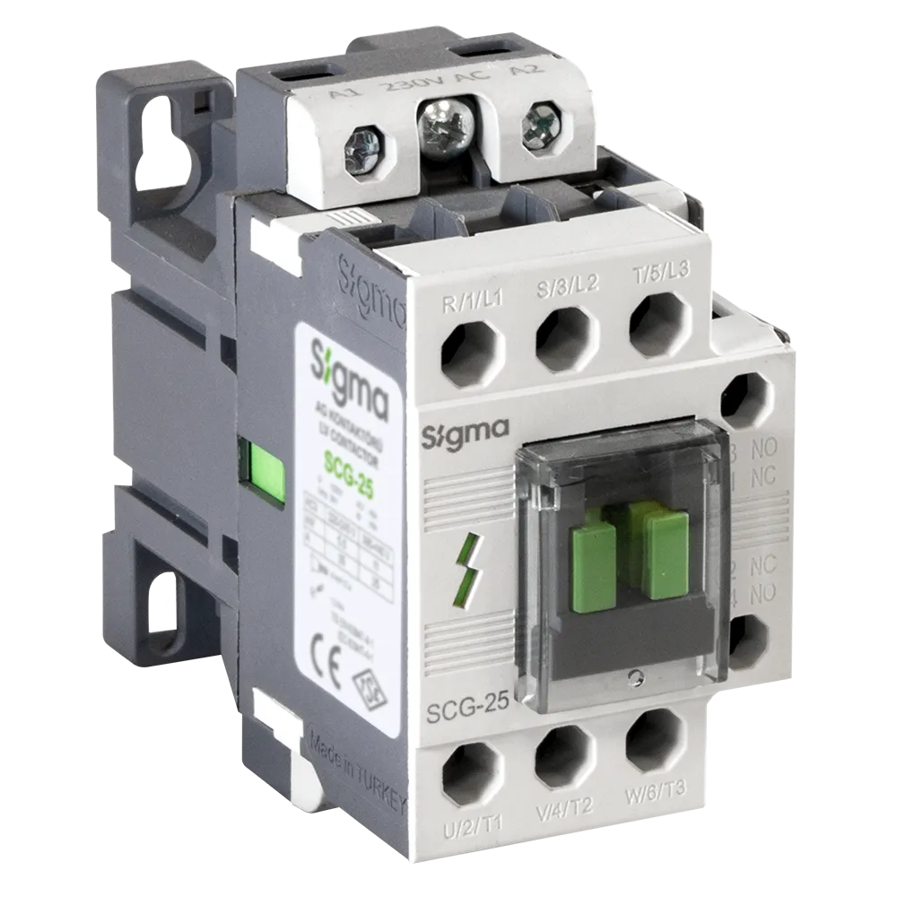 SİGMA SCG32   (32A) 15 KW  1NO+1NC 230 V  3 Kutuplu  AC GÜÇ KONTAKTÖRÜ
